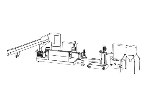 单螺杆塑料造粒生产线